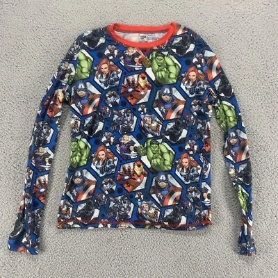 Camisa Marvel Niños Extra Grande XL Azul Iron Man Hulk Cómic Niños Cuddl Duds Foto 1 de 4