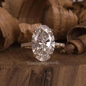 7,25 ct zertifizierter ovaler geschliffener weiß behandelter Diamant 925 Silber Ring toller Glanz - Bild 1 von 7