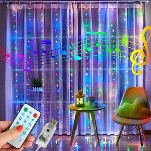 300LED Curtain Light String Ramadan Eid Mubarak Window Fairy Light Wedding Décor - Picture 1 of 14