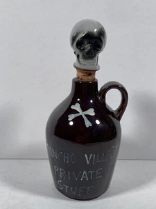 VTG Pancho Villa Private Stuff Ceramic Jug Skeleton Cork Top Norcrest Decanter - Picture 1 of 4