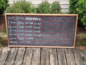 Horse Stall Chalkboard Farmhouse Decor Farm Barn Feeding Schedule 25x49 Vintage - Picture 1 of 24