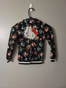 Sanrio Hello Kitty Girls Size 6 Full Zip Floral Hooded Jacket - Picture 1 of 5