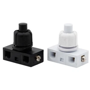 Interruptor de presión con conexión de tornillo para lámparas 250V 2A blanco o negro 1 pieza - Imagen 1 de 13