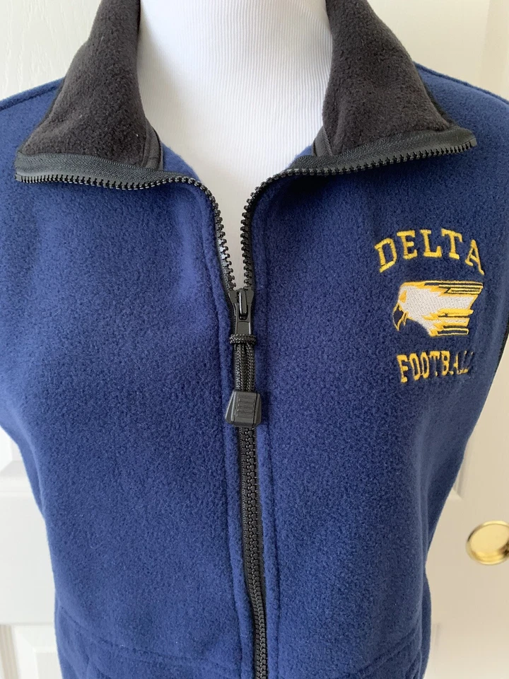DELTA EAGLES FOOTBALL SHARP COZY FLEECE ZIP UP VEST - SIZE S - Image 1 of 4