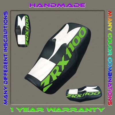 Funda de asiento personalizada (negro+blanco-verde) KAWASAKI ZRX 1100 (1999-2000) Foto 1 de 4
