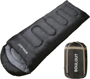 Envelope Sleeping Bag 3-4 Seasons Waterproof Dark Gray - Picture 1 of 7