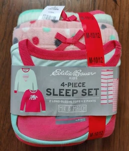 Eddie Bauer Girls Kids 4-Piece Sleep Set Coral/Mint Set, 10/12, 1511006, 157662 - Picture 1 of 2