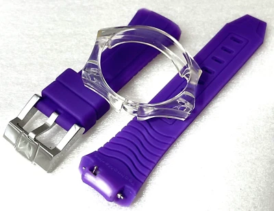 TechnoMarine Correa de Reloj Silicona 25mm Púrpura Lila Hebilla Pasadores Rápidos Bisel Cubierta Foto 1 de 4