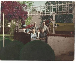 Vintage 1940s Hand Painting over Photo Old Men & Women Pearson Oil Company - Picture 1 of 1