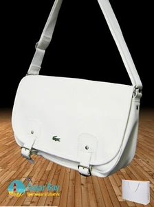 LACOSTE MESSENGER BAG Women's Satchel Vintage N26 ED Classic 15 Ivory NEW - Picture 1 of 11