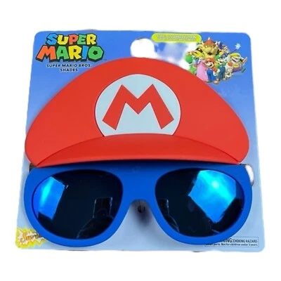 Nintendo Super Mario Bros. Kids Sunglasses Shades Costume Party Sun-Staches NEW - Image 1 of 2