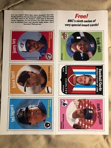1989 Hoja sin cortar de revista de tarjetas de béisbol #49-54 Viola Langston Novena Serie - Imagen 1 de 2