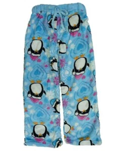 Girl Thing Girls Blue Fleece Sleep Pants Penguin Pajama Bottoms Lounge XS - Picture 1 of 1