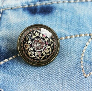 Broche alfiler tibetano insignia, mandala budista geometría sagrada regalo espiritual sagrado - Imagen 1 de 6
