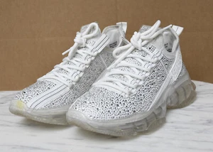 Steve Madden Women's Maxima-R Lace Up White Sneakers Glitzy Rhinestones Sz 9.5 - Picture 1 of 10