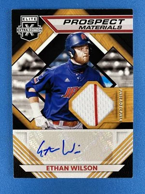 Ethan Wilson 2021 Panini Elite Extra #PMS-EW Relic Auto Philadelphia Phillies - Image 1 of 2