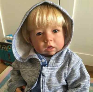 28" Liam Realistic Reborn Doll Toddler Boy Rooted Blonde Hair Girls DIY Toy Gift - Picture 1 of 4