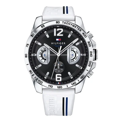 Tommy Hilfiger 1791475 Reloj Hombre Blanco Silicona Banda Esfera Trasera 46mm Foto 1 de 4