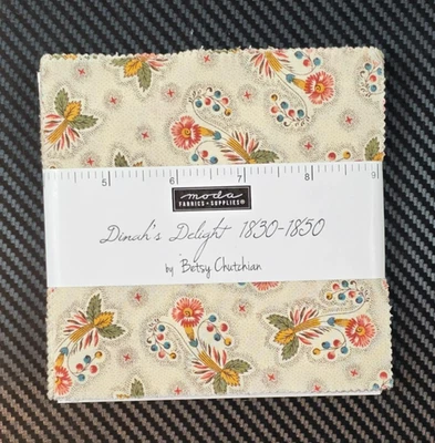 Moda Fabrics Dinah's Delight Charm Pack 42 Precut 5” Cotton Square 44/45" Wide - Image 1 of 4