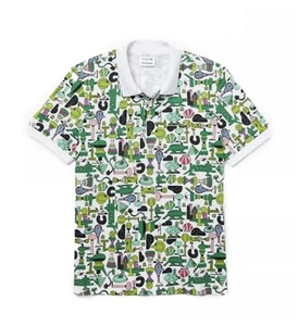 Lacoste x Jeremyville Polo Shirt Printed Logo Unisex size Small New - Picture 1 of 9