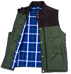 Brooks Brothers Nylon Puffer Vest Jacket Primaloft Insulated Plaid Lined Large - Picture 1 of 13