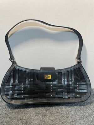 MAXX New York - Vintage Y2K Black Faux Leather Shoulder Purse with Silver Studs - Image 1 of 4