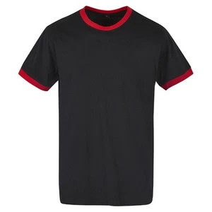 Cotton Addict Mens Ringer Round Neck Short Sleeve T Shirt - Imagen 1 de 8