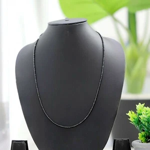 2 mm 24 Inches Black Diamond Roundel Beads Necklace High Quality AAA Certified - Picture 1 of 4