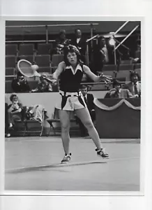 1970s Billie Jean King Tennis Star 8x10 Press Photo as Ball is coming off Racket - Picture 1 of 2