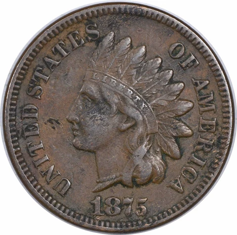 1875 Indian Cent EF Uncertified #907 Cover