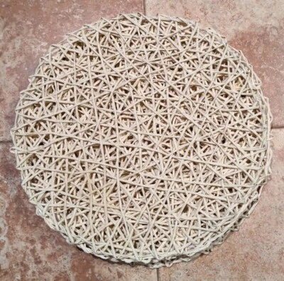  7 Pack Round Paper Woven Placemats Rattan Placemats for Dining, Party Wedding - Image 1 of 3