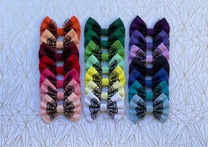 Fabric Hair Bow with Black Lace | Alligator Clip | Cotton Bow | Kids Hair Bows - Picture 1 of 3