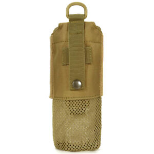 Tactical Sports Molle Water Bottle Pouch with Carabiner Foldable Mesh Holder Bag