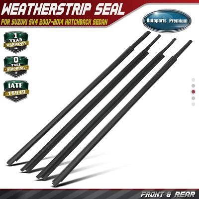 4 piezas sello de resistencia de vidrio para puerta delantera y trasera para Suzuki SX4 07-14 escotilla sedán Foto 1 de 4