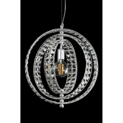 LAMPADARIO IN CRISTALLO DESIGN IN FOGLIA ARGENTO 1 LUCE  - Immagine 1 di 2