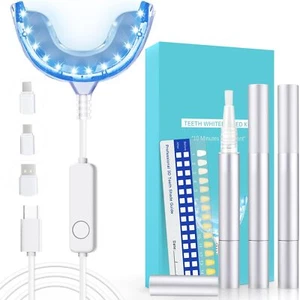 Kit Sbiancamento Denti Con 24 LED Luce Per Sbiancamento Rapido Dei Denti Igiene - Foto 1 di 10