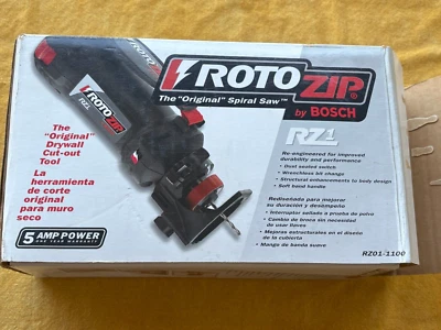 Bosch RotoZip RZ1 5 Amp 30,000 RPM 1/4" Collet Rotary Tool Spiral Saw Black - Image 1 of 4