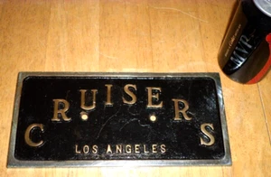 "CRUISERS" [LOS ANGELES]-Motorcycle or Car Club, ALUMINUM EMBLEM BADGE, 1970 yrs - Picture 1 of 9