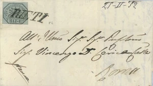 P0237 - Antichi Stati  PONTIFICIO - STORIA POSTALE -  Sass # 7 su BUSTA da RIETI - Imagen 1 de 2