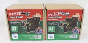 2 New Pocket Hose As-Seen-On-TV Copper Bullet 25 Ft With Thumb Spray Nozzle ZZ - Picture 1 of 4