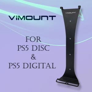 PlayStation 5 PS5 FAT & PRO Disc/Digital Black Wall Mount Metal Holder - ViMount - Picture 1 of 8