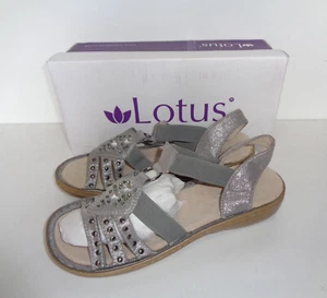 LOTUS Ladies Womens Silver Flats Sandals Shoes Casual New RRP £50 UK Size 6 - Picture 1 of 6