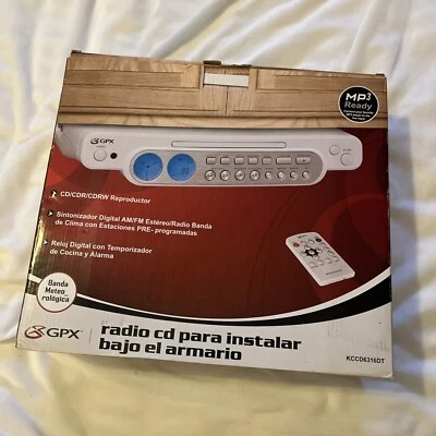 GPX Under-Cabinet CD Radio MP3 Vintage Ready with Remote Model KCCD6316DT New - Image 1 of 4