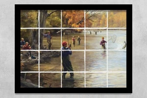 ready to hang ceramic tile kitchen backsplash. Fly fishing. cowboy western - Picture 1 of 10