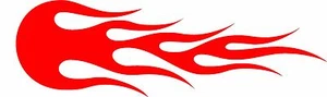 Rote Flammen x 2 Vinyl Grafik Auto Seitenaufkleber Abziehbilder, Stamm Spaß Rennen Medium - Bild 1 von 2