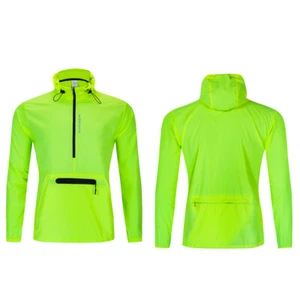 WOSAWE Men Windproof Cycling Riding Hooded Jackets Half Zip Sports Windbreakers - Picture 1 of 16