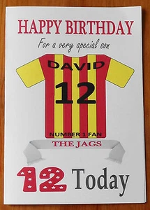 PARTICK DISTELFAN inoffizielle personalisierte Fußball Geburtstagskarte ("THE JAGS")  - Bild 1 von 1