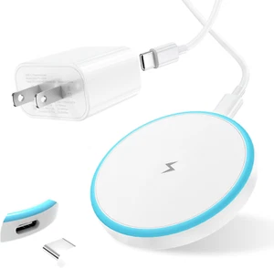 Caricabatteria wireless magnetico per iPhone 16 15 14 13 12 serie/AirPods 3/2/Pro 2/Pro - Foto 1 di 11