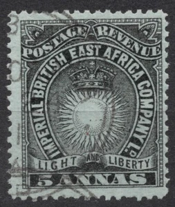 SG29 Sn #21 1895 5 A Protectorado British East Africa Luz y Libertad, usado - Imagen 1 de 2
