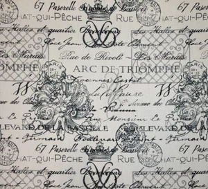 Dumas in Vintage BTY Richloom 100% Cotton 54" Wide French Words - Picture 1 of 2
